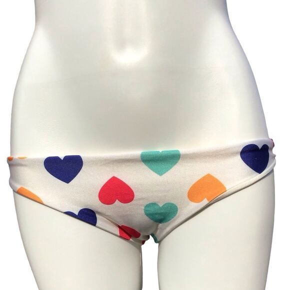 Wildfox Swim Vintage Hearts Bikini Bottom New Size Medium - Picture 1 of 6